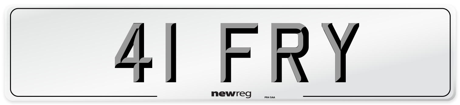41 FRY Number Plate from New Reg